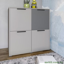 Тумба чотирьохдверна LION Краш 82x43x86 Кашемір/Антрацит