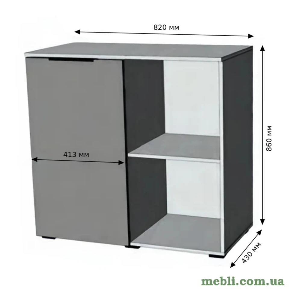 Тумба однодверна LION Краш 82x43x86 Бетон sТyle