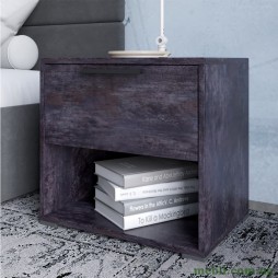 Тумба приліжкова LION Краш з висувною шухлядою Бетон темний