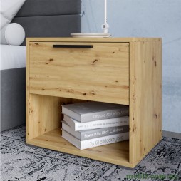 Тумба приліжкова LION Краш з висувною шухлядою Дуб артизан