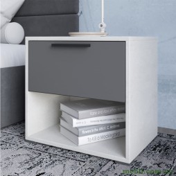 Тумба приліжкова LION Краш з висувною шухлядою Кашемір/Антрацит