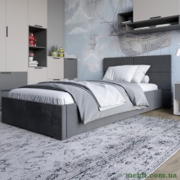 Полуторне ліжко LION Краш Лілі 95 велюр (Сірий) 120х200