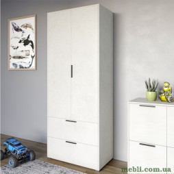 Шафа розпашна дводверна LION Краш з 2 шухлядами Бетон sТyle