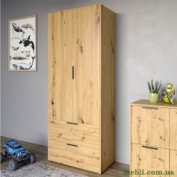 Шафа розпашна дводверна LION Краш з 2 шухлядами Дуб артизан