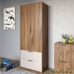 Шафа розпашна дводверна LION Краш з 2 шухлядами Дуб ліворно/Кашемір