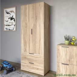 Шафа розпашна дводверна LION Краш з 2 шухлядами Дуб сонома