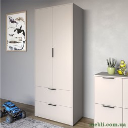 Шафа розпашна дводверна LION Краш з 2 шухлядами Кашемір