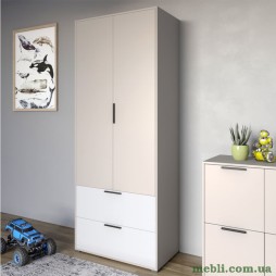 Шафа розпашна дводверна LION Краш з 2 шухлядами Кашемір/Німфея альба