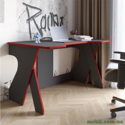 Стіл геймерський LION Крід для комп'ютера та ноутбука 130х80х74,5 Антрацит/Червоний