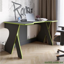 Стіл геймерський LION Крід для комп'ютера та ноутбука 130х80х74,5 Антрацит/Зелений