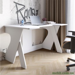 Стіл геймерський LION Крід для комп'ютера та ноутбука 130х80х74,5 Німфея Альба (білий)