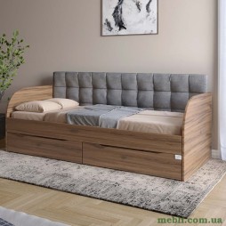 Дитяче односпальне ліжко LION Л-7 з шухлядами та ламелями 90x200 Дуб ліворно