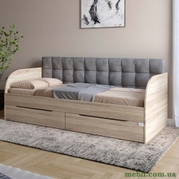 Дитяче односпальне ліжко LION Л-7 з шухлядами та ламелями Лілі-95 80x190 Дуб сонома