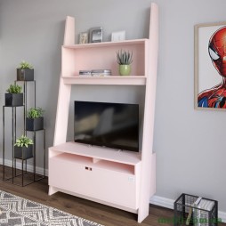Модуль-2 з полицею для ТВ та тумбою LION Лінк Рожевий