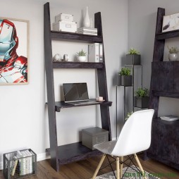 Модуль-3 зі столом та полицями LION Лінк Бетон темний