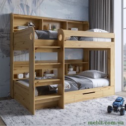 Дитяче двоярусне ліжко LION Майнкрафт 90х190 з шухлядою Дуб Артизан