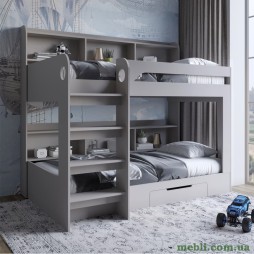 Дитяче двоярусне ліжко LION Майнкрафт 90х190 з шухлядою Кашемір