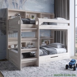 Дитяче двоярусне ліжко LION Майнкрафт 90х190 з шухлядою Самоа Димчастий