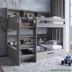Дитяче двоярусне ліжко LION Майнкрафт 90х190 з шухлядою Шварцвальд