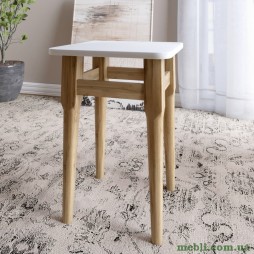 Табурети на кухню Маямі кромка ПВХ 2 мм Німфея Альба (білий) 2 шт.