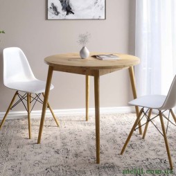 Обідній стіл круглий LION Маямі-1 дерев'яні ніжки Дуб Артизан