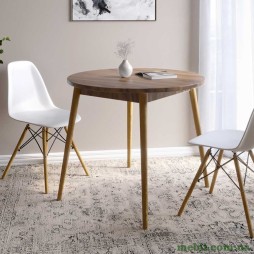 Обідній стіл круглий LION Маямі-1 дерев'яні ніжки Дуб Ліворно