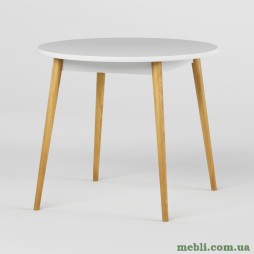 Обідній стіл круглий LION Маямі-1 дерев'яні ніжки Німфея Альба