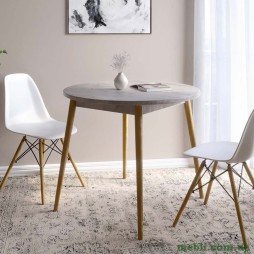 Обідній стіл круглий LION Маямі-1 дерев'яні ніжки Шварцвальд