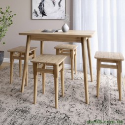 Стіл і 4 табурети обідній комплект для кухні Маямі-2 кромка ПВХ 0,45 мм Дуб Аппалачі