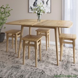 Дерев'яний розкладний обідній стіл LION Маямі-3 Дуб артизан 90х60/90х120