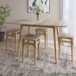 Дерев'яний розкладний обідній стіл LION Маямі-3 Дуб сонома 90х60/90х120