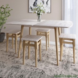 Дерев'яний розкладний обідній стіл LION Маямі-3 Самоа Димчастий 90х60/90х120