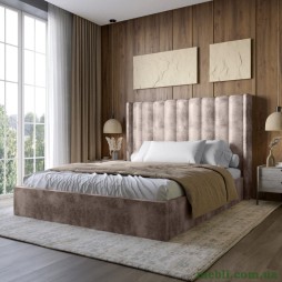 Двоспальне ліжко LION Ніно 180x200 SILK 105 Шоколадний