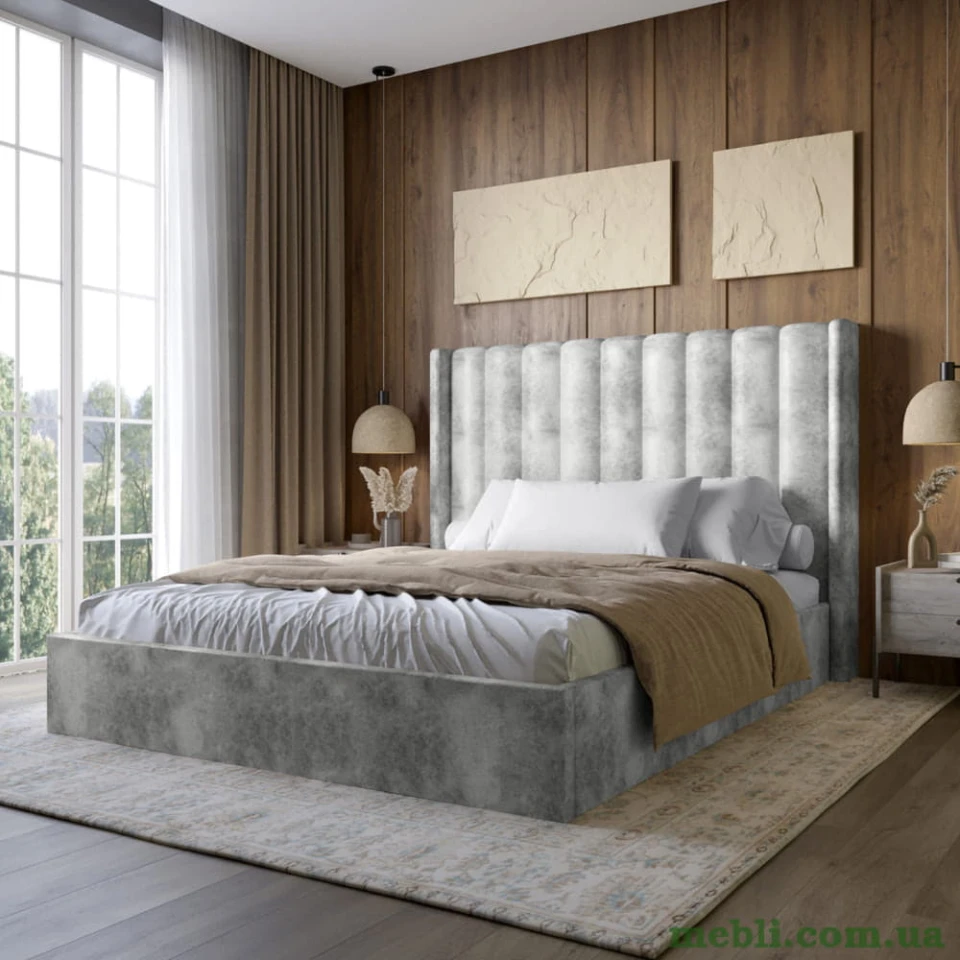 Двоспальне ліжко з підйомним механізмом LION Ніно 160x200 SILK 101 Бежевий
