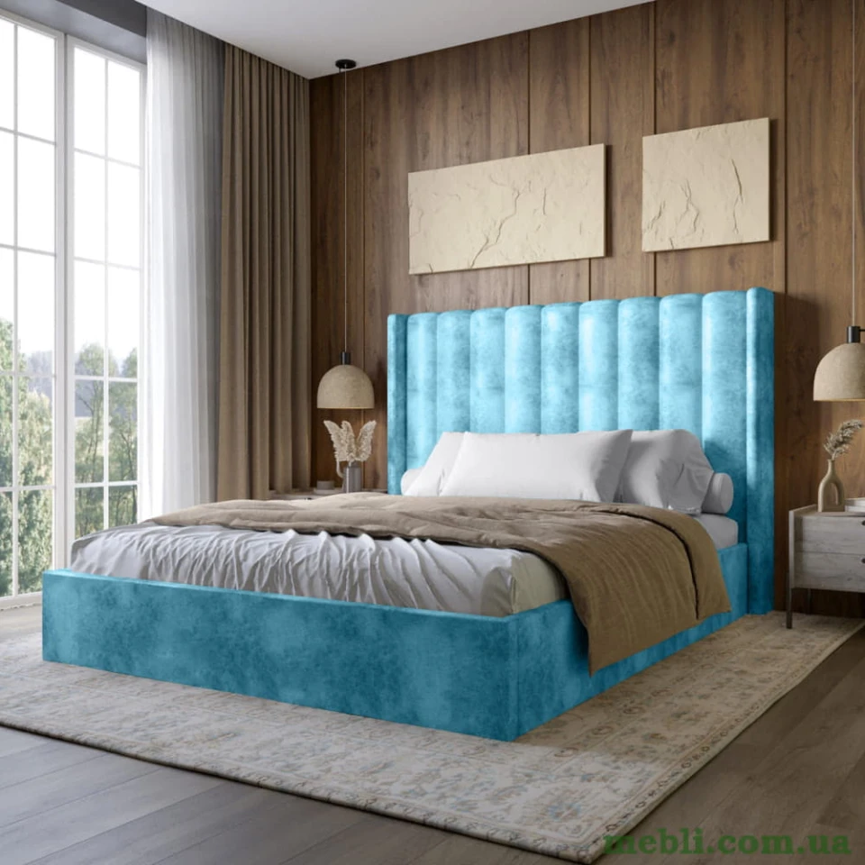 Двоспальне ліжко з підйомним механізмом LION Ніно 160x200 SILK 502 Бирюзовий