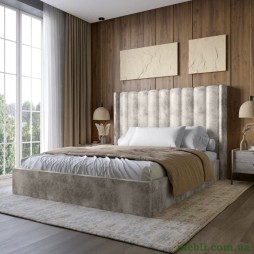 Двоспальне ліжко з підйомним механізмом LION Ніно 180x200 SILK 102 Айворі