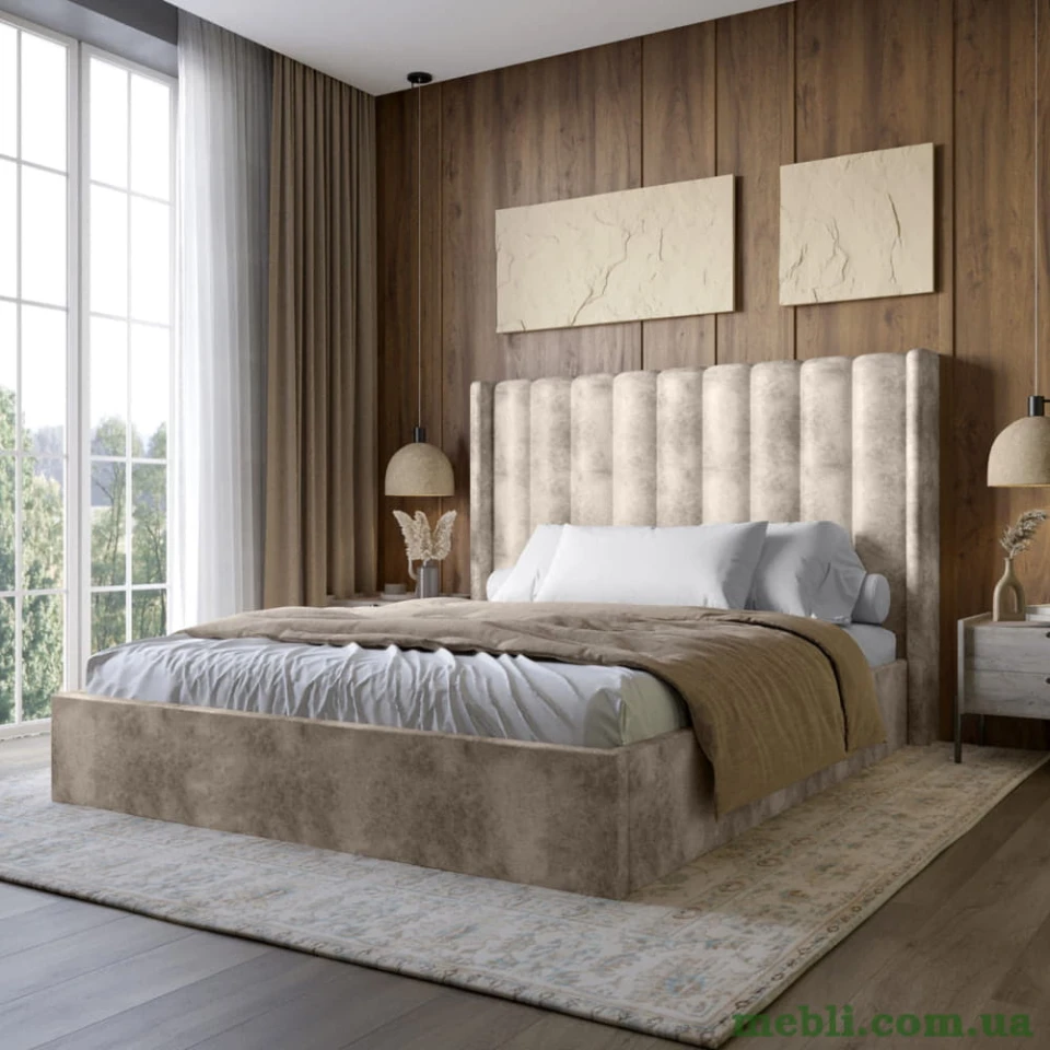 Двоспальне ліжко з підйомним механізмом LION Ніно 180x200 SILK 103 Кремовий