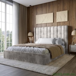 Двоспальне ліжко з підйомним механізмом LION Ніно 180x200 SILK 104 Кавовий