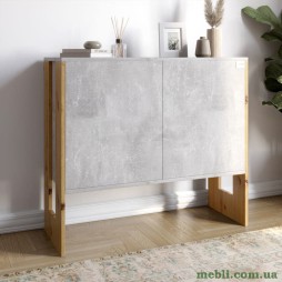 Комод-1 з 2 дверима LION Нобу 90х34х80 Бетон/Дуб Артизан
