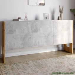 Комод-2 з 3 дверима LION Нобу 160х34х80 Бетон/Дуб Артизан