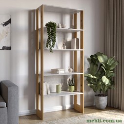 Модуль-1 стелаж полиці LION Нобу Бетон/Дуб Артизан