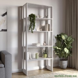 Модуль-1 стелаж полиці LION Нобу Бетон/Німфея Альба