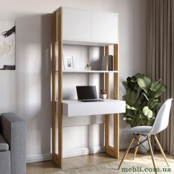 Модуль-2 стелаж зі столом та полицями LION Нобу Німфея Альба/Дуб Артизан