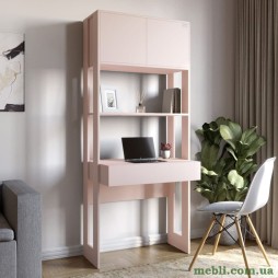 Модуль-2 стелаж зі столом та полицями LION Нобу Рожевий