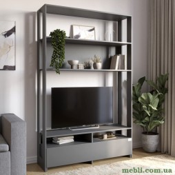 Модуль-4 стелаж з полицями та тумбою під ТВ LION Нобу Антрацит