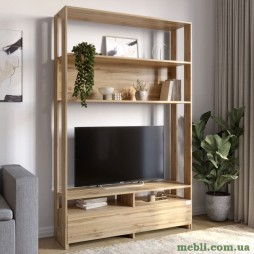 Модуль-4 стелаж з полицями та тумбою під ТВ LION Нобу Дуб Аппалачі
