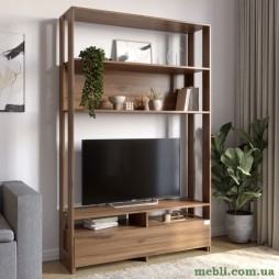 Модуль-4 стелаж з полицями та тумбою під ТВ LION Нобу Дуб Ліворно