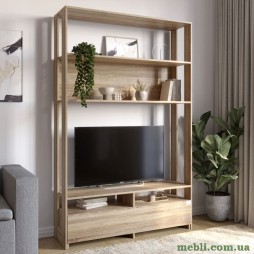 Модуль-4 стелаж з полицями та тумбою під ТВ LION Нобу Дуб Сонома трюфель