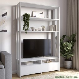 Модуль-4 стелаж з полицями та тумбою під ТВ LION Нобу Німфея Альба