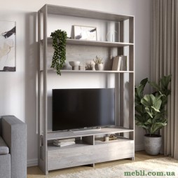 Модуль-4 стелаж з полицями та тумбою під ТВ LION Нобу Шварцвальд